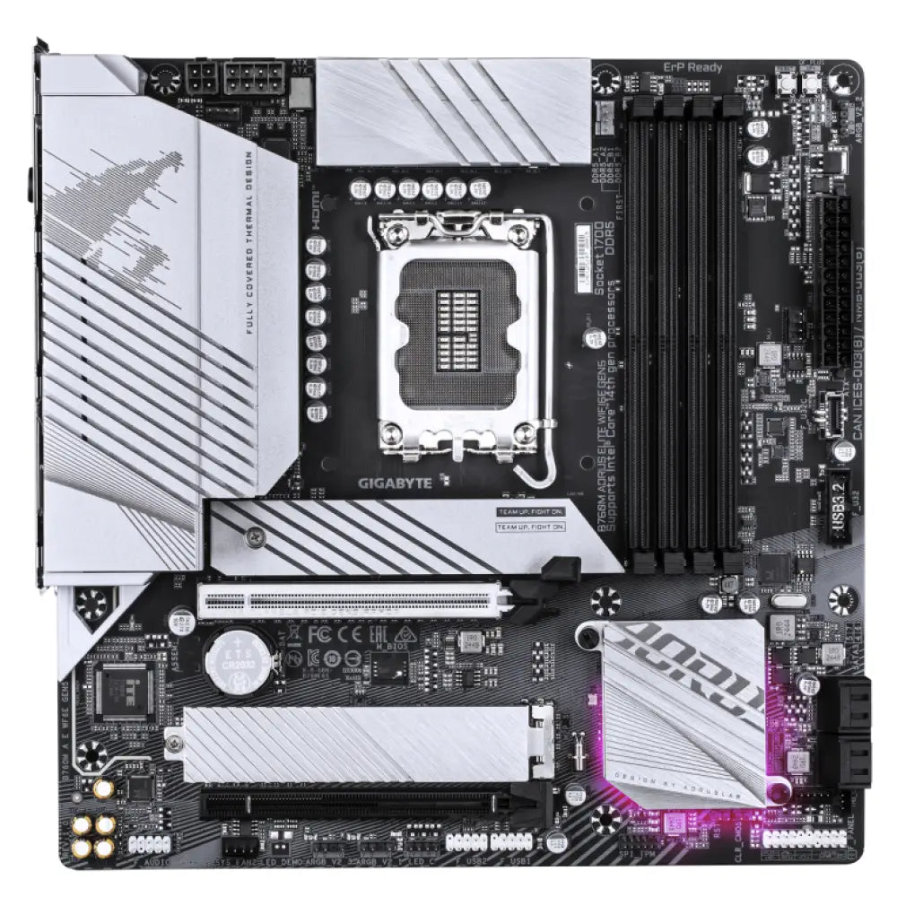 GIGABYTE B760M AORUS ELITE WIFI6E GEN5 Intel B760 LGA 1700 micro ATX - detalle