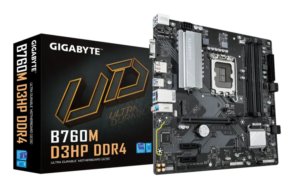 GIGABYTE B760M D3HP DDR4 Placa base - Soporta CPUs Intel Core de 14ª generación. VRM digital de 4+1+1 fases. hasta 5333MHz DDR4 (OC). 2xPCIe 4.0 M.2. GbE LAN. USB 3.2 Gen1 - detalle