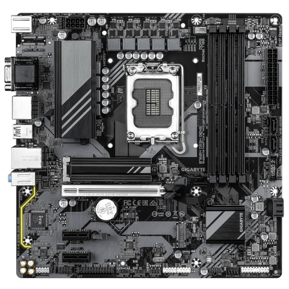 GIGABYTE B760M DS3H GEN5 placa base Intel B760 Express LGA 1700 micro ATX - detalle