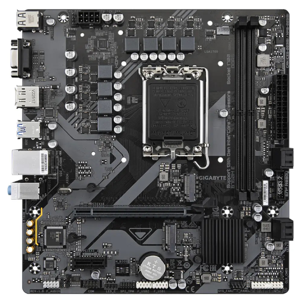 GIGABYTE B760M E placa base Intel B760 LGA 1700 micro ATX - detalle
