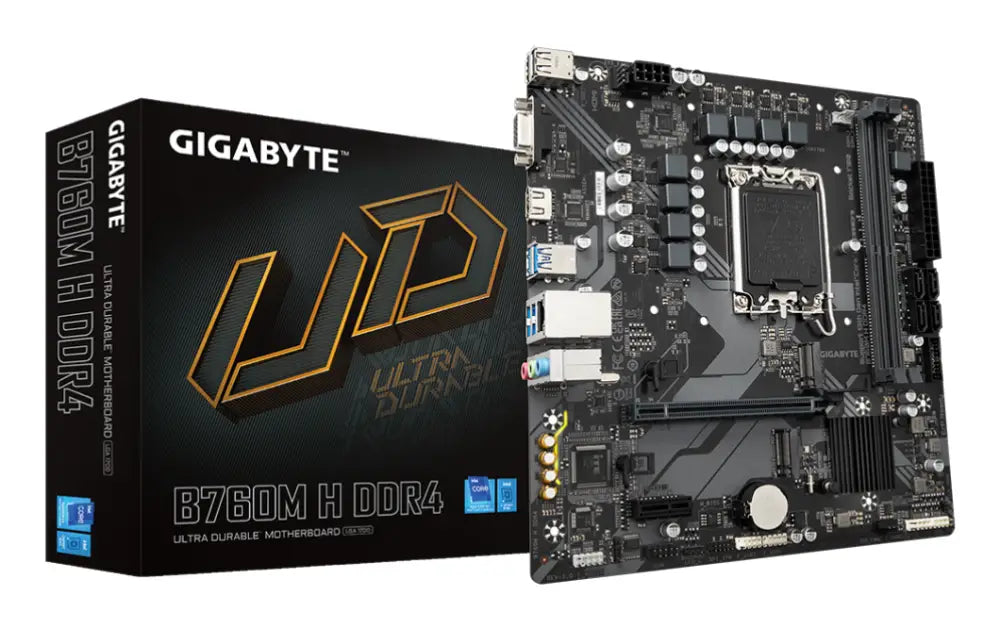 GIGABYTE B760M H DDR4 Placa base - Soporta CPUs Intel Core de 14ª generación. VRM digital de 6+1+1 fases. hasta 3200MHz 