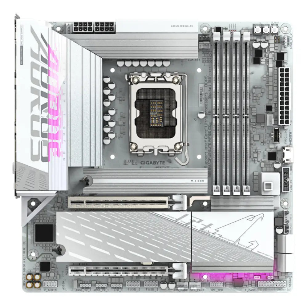 GIGABYTE B860M AORUS ELITE WF6E ICE Intel B860 LGA 1851 (Socket V1) micro ATX - detalle