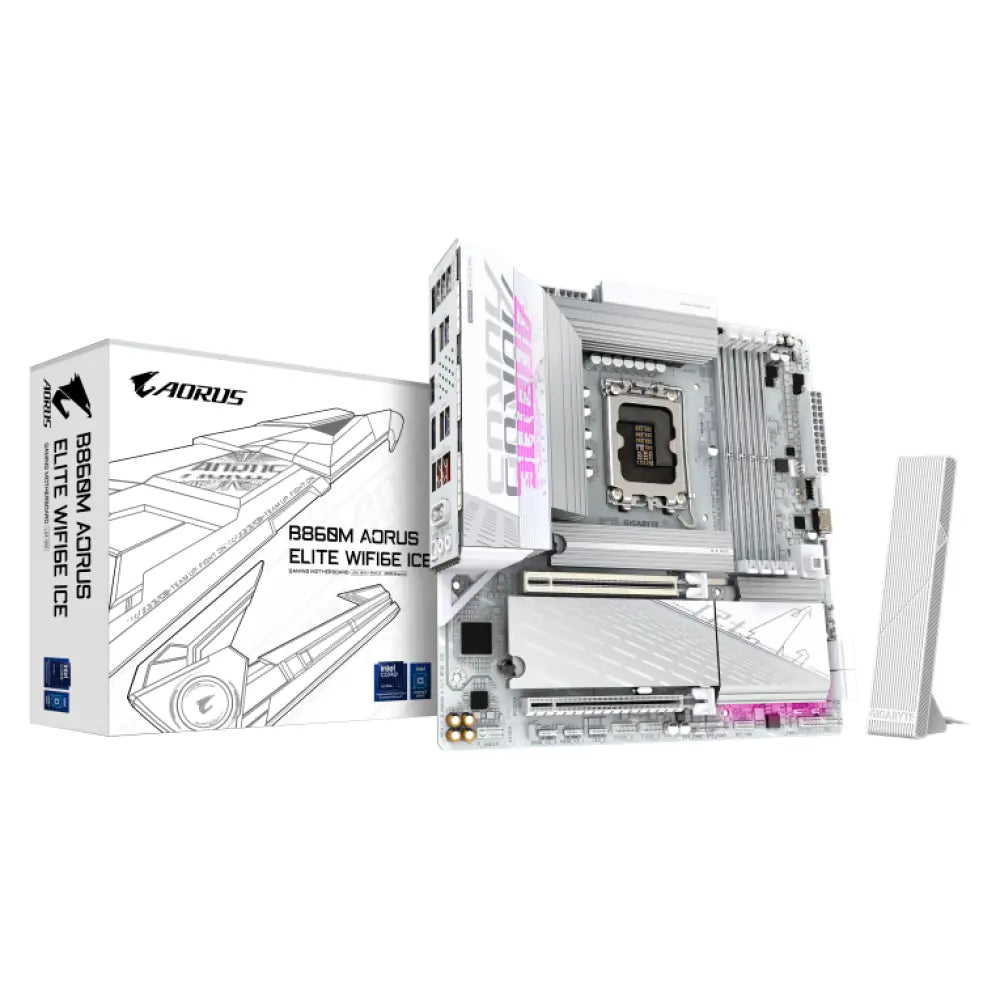 GIGABYTE B860M AORUS ELITE WF6E ICE Intel B860 LGA 1851 (Socket V1) micro ATX - detalle