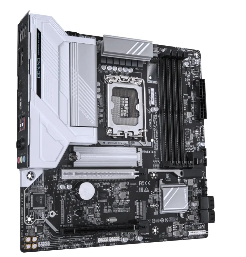 GIGABYTE B860M GAMING X WIFI6E Placa base - CPUs Intel Core Ultra. VRM de 8+1+2+2 fases. hasta 9200MHz DDR5. 1xPCIe 5.0 + 1xPCIe 4.0 M.2. LAN 2.5 GbE. WIFI 6E. USB 4 - detalle