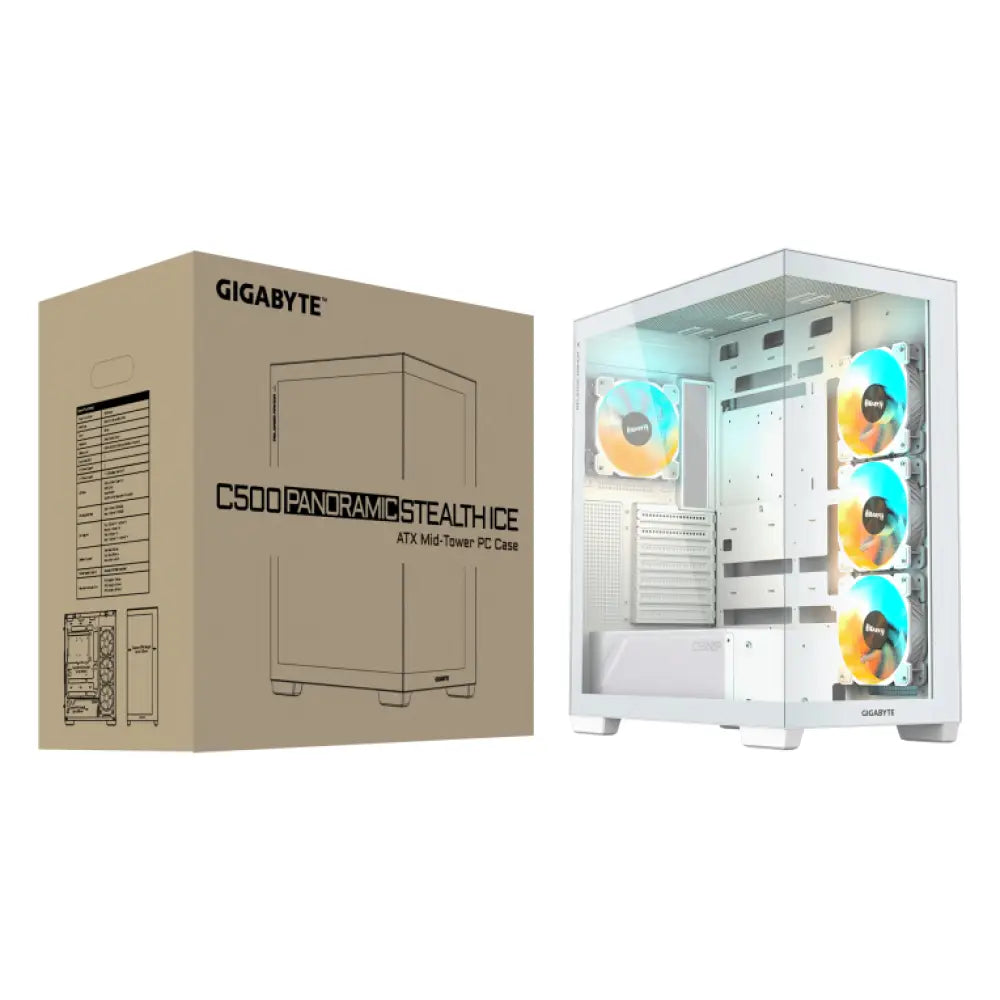 GIGABYTE C500 PANORAMIC STEALTH Midi Tower Blanco - detalle