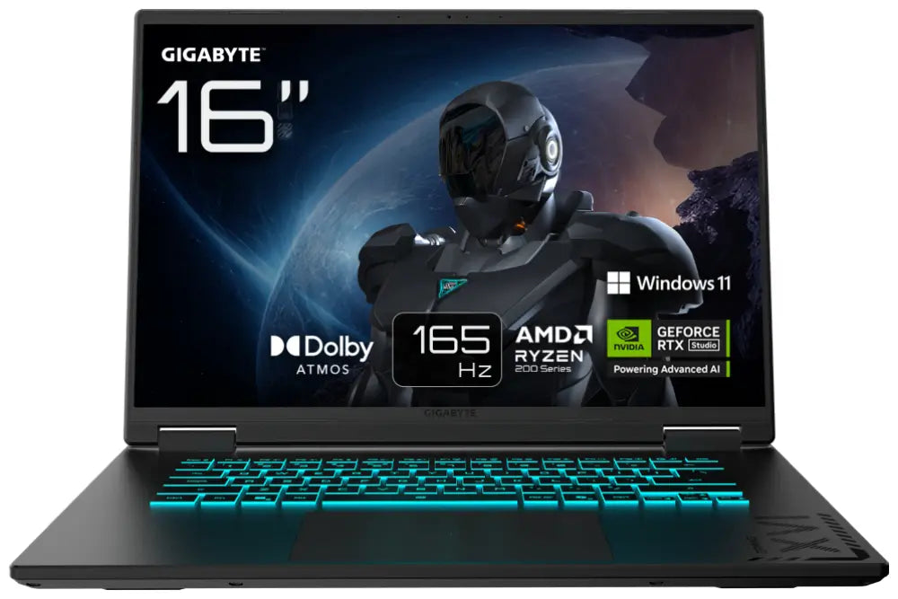 GIGABYTE GAMING A16 3VHK3PT864SD ordenador portatil AMD RyzenT 7 260 Portátil 40.6 cm (16") WUXGA 32 GB DDR5-SDRAM 1 TB SSD NVIDIA GeForce RTX 5060 Wi-Fi 6E (802.11ax) FreeDOS Negro - detalle