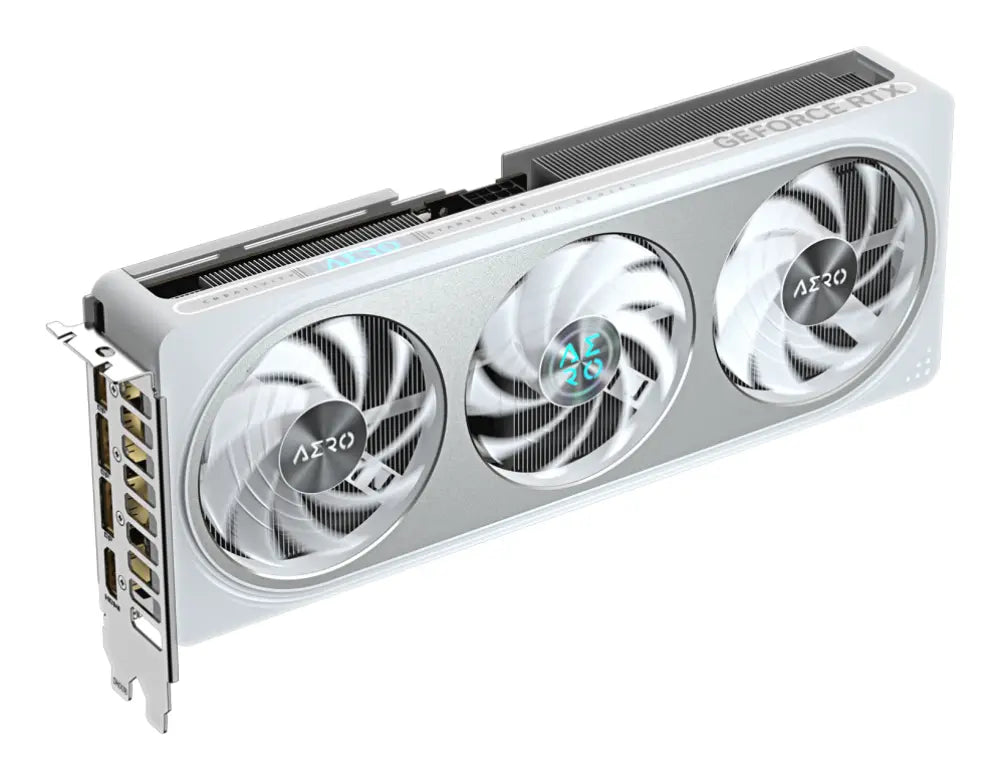 GIGABYTE GeForce RTX 5060 Ti AERO OC 8G Tarjeta Gráfica - 8 GB GDDR7. 128 bits. PCI-E 5.0. 2647 MHz Frecuencia del núcleo. 3 x DisplayPort. 1 x HDMI. GV-N506TAERO OC-8GD - detalle