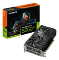 Tarjeta gráfica GIGABYTE GeForce RTX 5060 Ti WINDFORCE MAX OC de 8GB GDDR7, vista de la tarjeta con disipador y conectores.