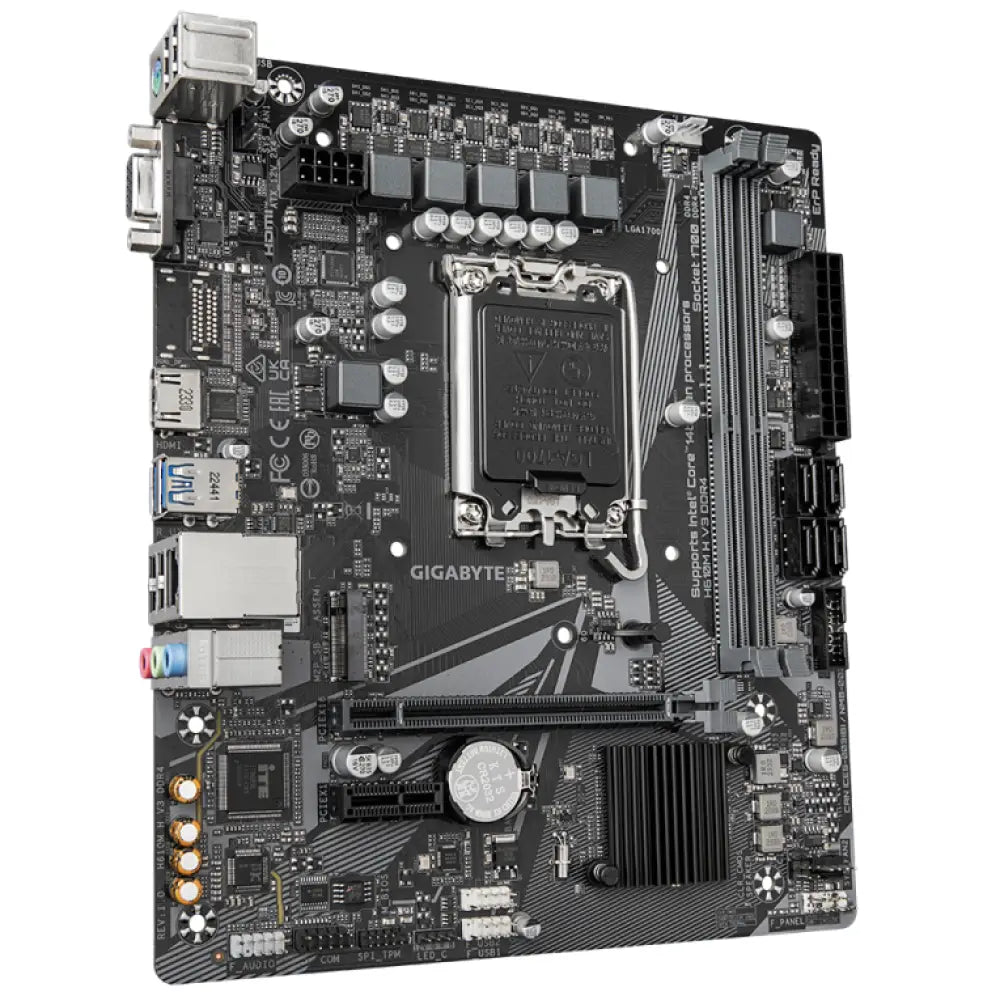 GIGABYTE H610M H V3 DDR4 placa base Intel H610 Express LGA 1700 micro ATX - detalle