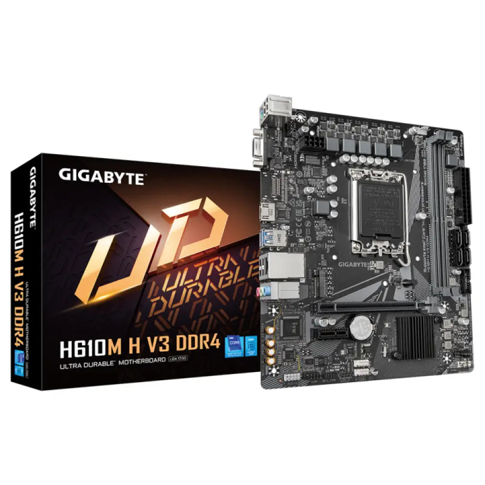 GIGABYTE H610M H V3 DDR4 placa base Intel H610 Express LGA 1700 micro ATX - detalle