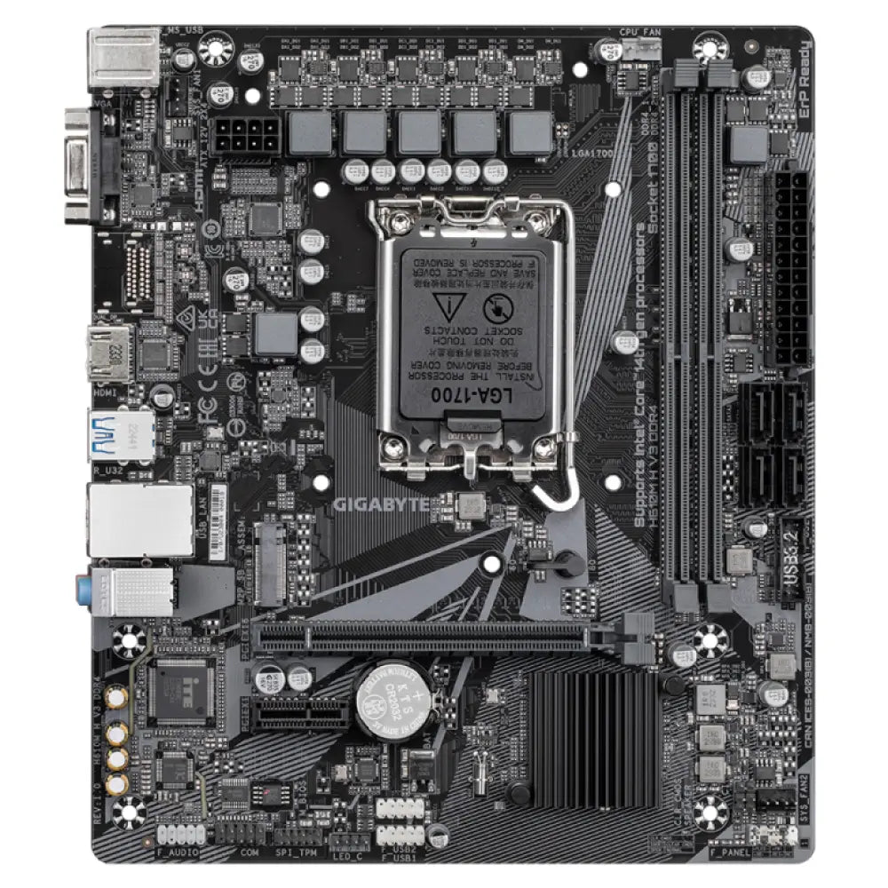 GIGABYTE H610M H V3 DDR4 placa base Intel H610 Express LGA 1700 micro ATX - detalle