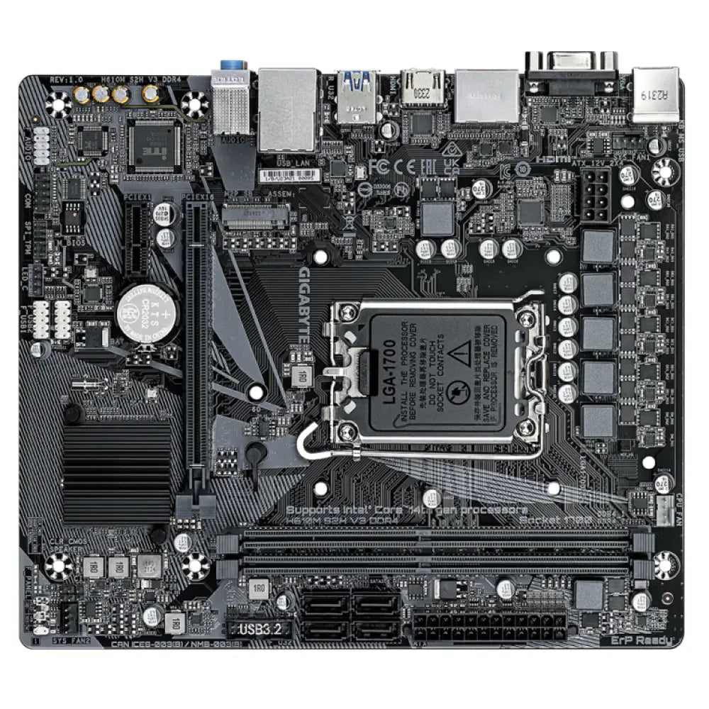 GIGABYTE H610M S2H V3 DDR4 placa base Intel H610 Express LGA 1700 micro ATX - detalle