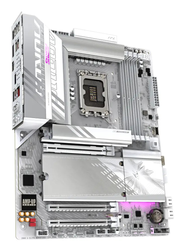 GIGABYTE Placa base Z890 AORUS ELITE WIFI7 ICE - Compatible con CPUs Intel Core Ultra (Serie 2). VRM de 16+1+2 fases. hasta 8800MHz DDR5 (OC). 1xPCIe 5.0 + 3xPCIe 4.0. Wi-Fi 7. LAN 2.5GbE. Thunderbolt 4 - detalle