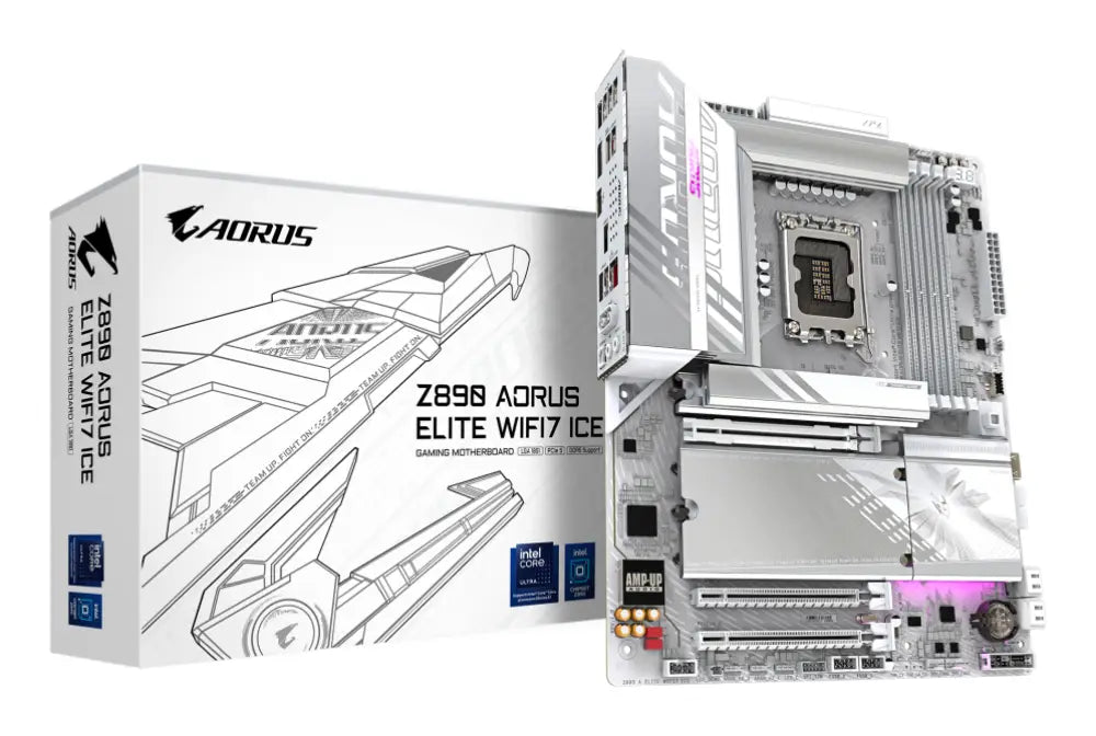 GIGABYTE Placa base Z890 AORUS ELITE WIFI7 ICE - Compatible con CPUs Intel Core Ultra (Serie 2). VRM de 16+1+2 fases. ha