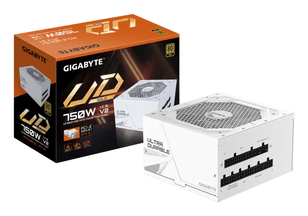 GIGABYTE UD750GM PG5 V2 ICE unidad de fuente de alimentación 750 W 20+4 pin ATX Blanco - detalle