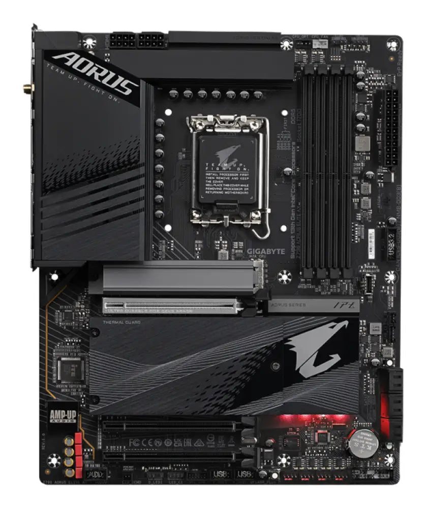 GIGABYTE Z790 AORUS ELITE AX Placa base - Soporta CPUs Intel Core de 14ª generación. 16*+2+1 fases de VRM digital. hasta 7600MHz DDR5 (OC). 4xPCIe 4.0 M.2. Wi-Fi 6E. LAN de 2.5GbE. USB 3.2 Gen 2x2 - detalle