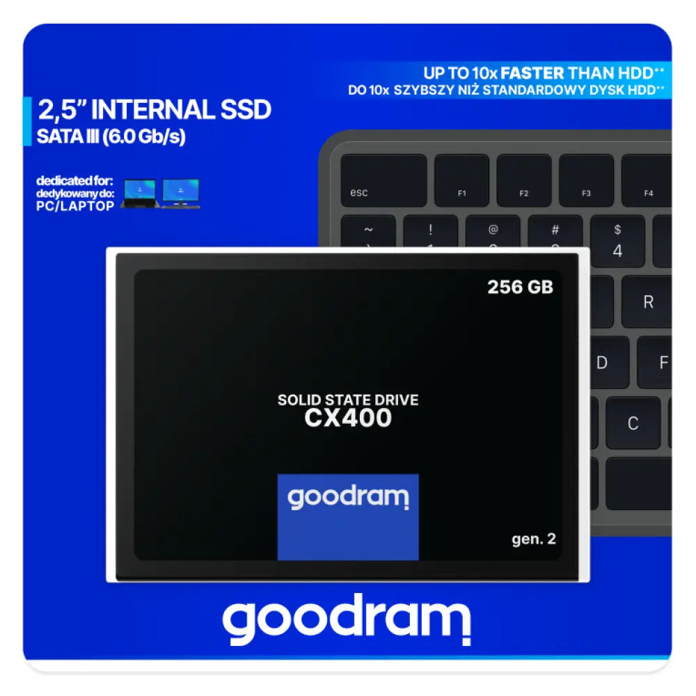 Goodram CX400 gen.2 256 GB 2.5" Serial ATA III 3D TLC NAND - detalle