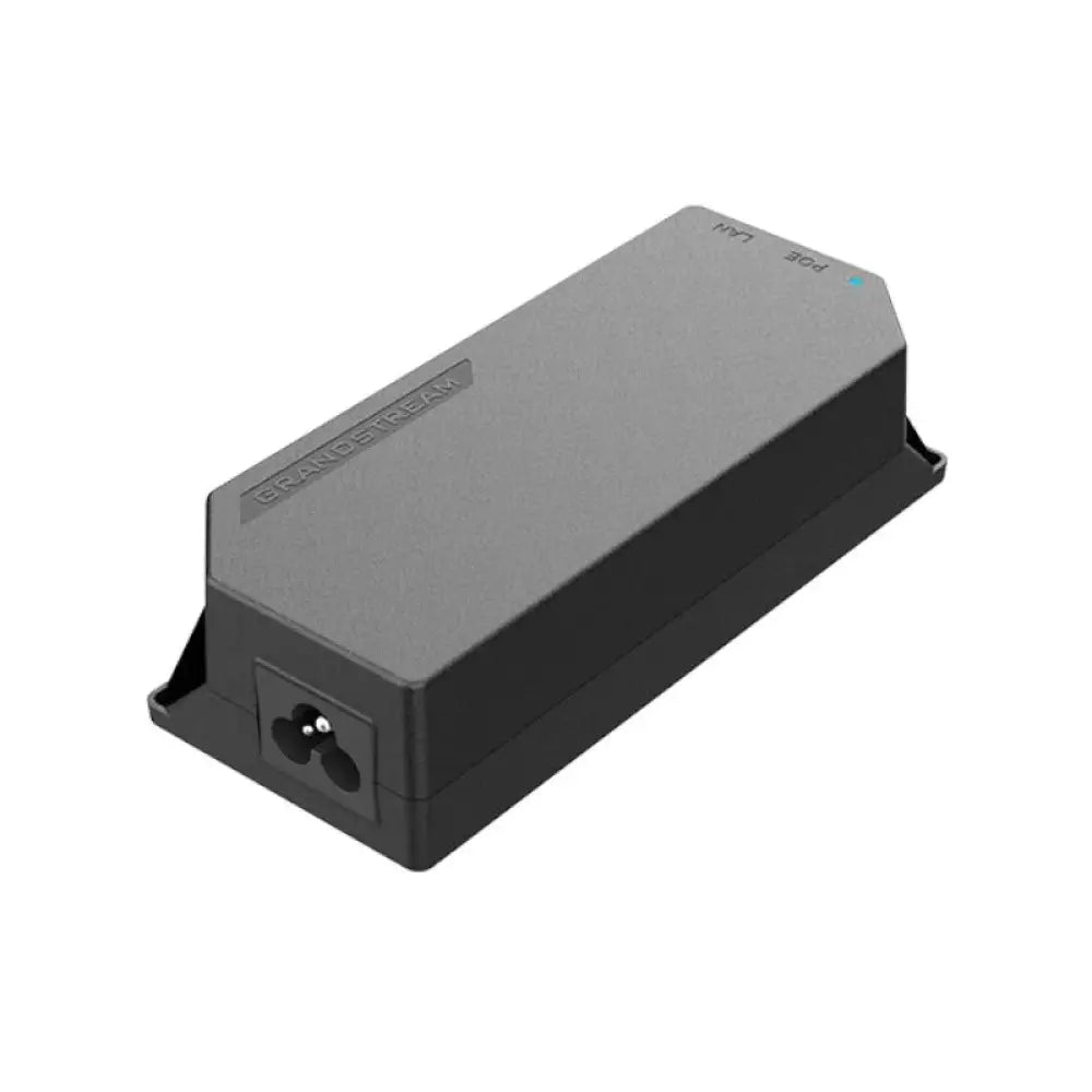 Inyector PoE Grandstream GS-POE15W-MG con cable Ethernet rojo 1x2.5 LAN para alimentación de red.