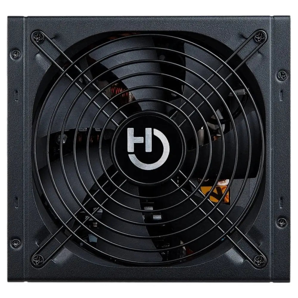 Fuente de alimentación HIDITEC GAMING BZ-650W 80 Plus Bronze, fuente desde 600W, con ventilador y cables conectados.