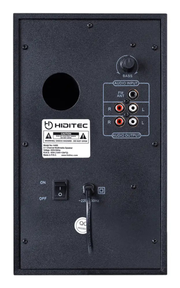 Hiditec H400 conjunto de altavoces 40 W Universal Negro 2.1 canales Bluetooth - detalle