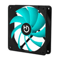 Ventilador de refrigeración HIDITEC HDT-12 para gaming, con aspas negras y diseño eficiente para mantener la temperatura del equipo.
