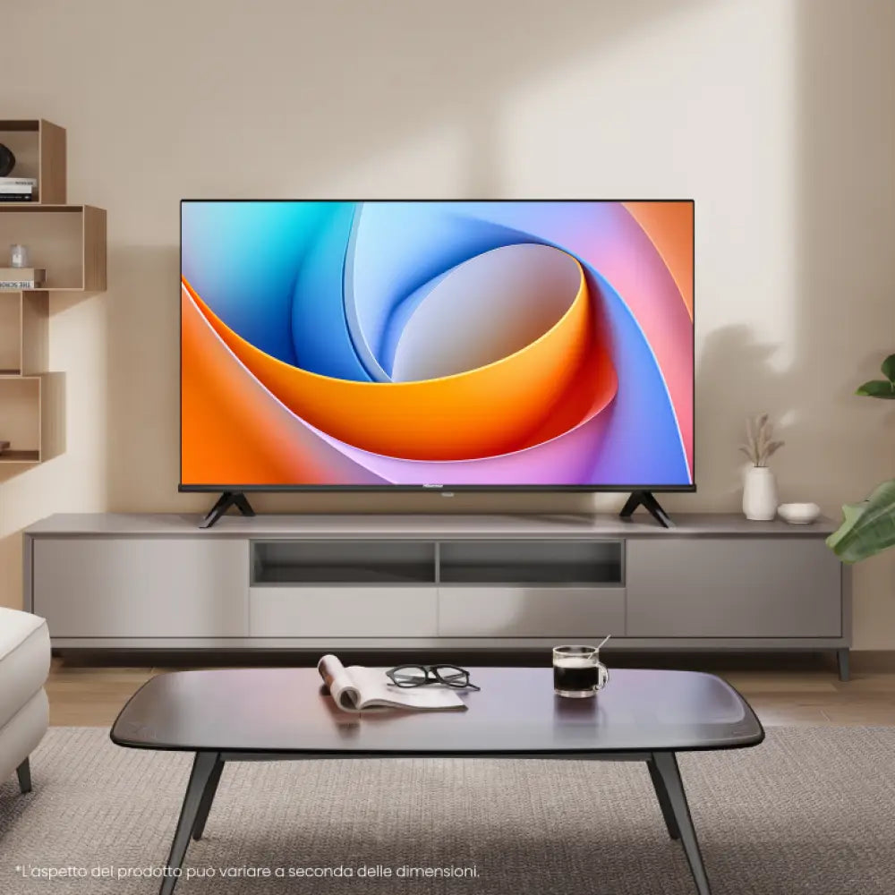Televisor LED Hisense 32A4Q de 81.3 cm (32") HD Smart TV negro con conexión Wi-Fi.