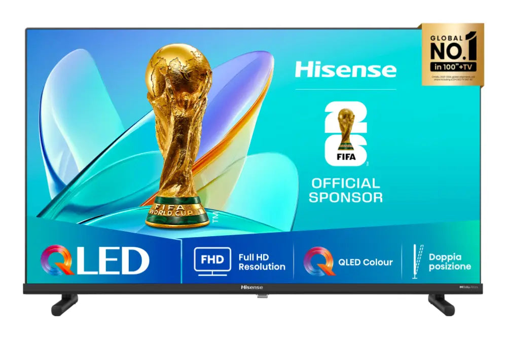Televisor LED Hisense 32A5Q de 81.3 cm (32") Full HD Smart TV en color negro con conexión WiFi.