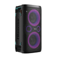 Altavoz portátil Hisense Party Storm negro con 300 W, conexión Bluetooth y funciones karaoke, ideal para fiestas y eventos.
