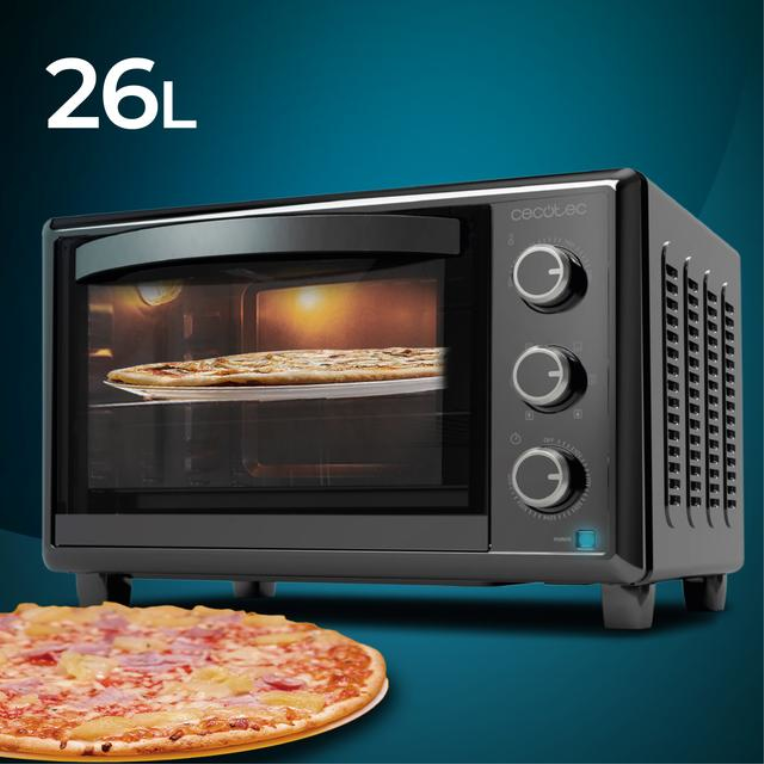 HORNO CECOTEC 03818 BAKE TOAST 2600 BLACK 4 PIZZ - detalle