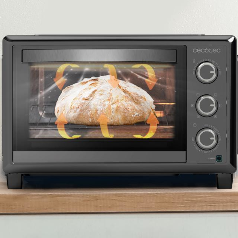 HORNO CECOTEC 03818 BAKE TOAST 2600 BLACK 4 PIZZ - detalle