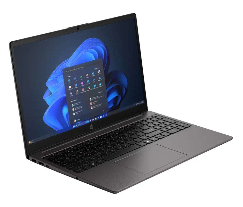Portátil HP 255 G10 con pantalla Full HD de 15.6 pulgadas, procesador AMD Ryzen 7, 8 GB RAM, 512 GB SSD, en color negro.