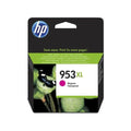 Cartucho de tinta original HP 953XL magenta, muestra el color vibrante del cartucho para impresoras HP.