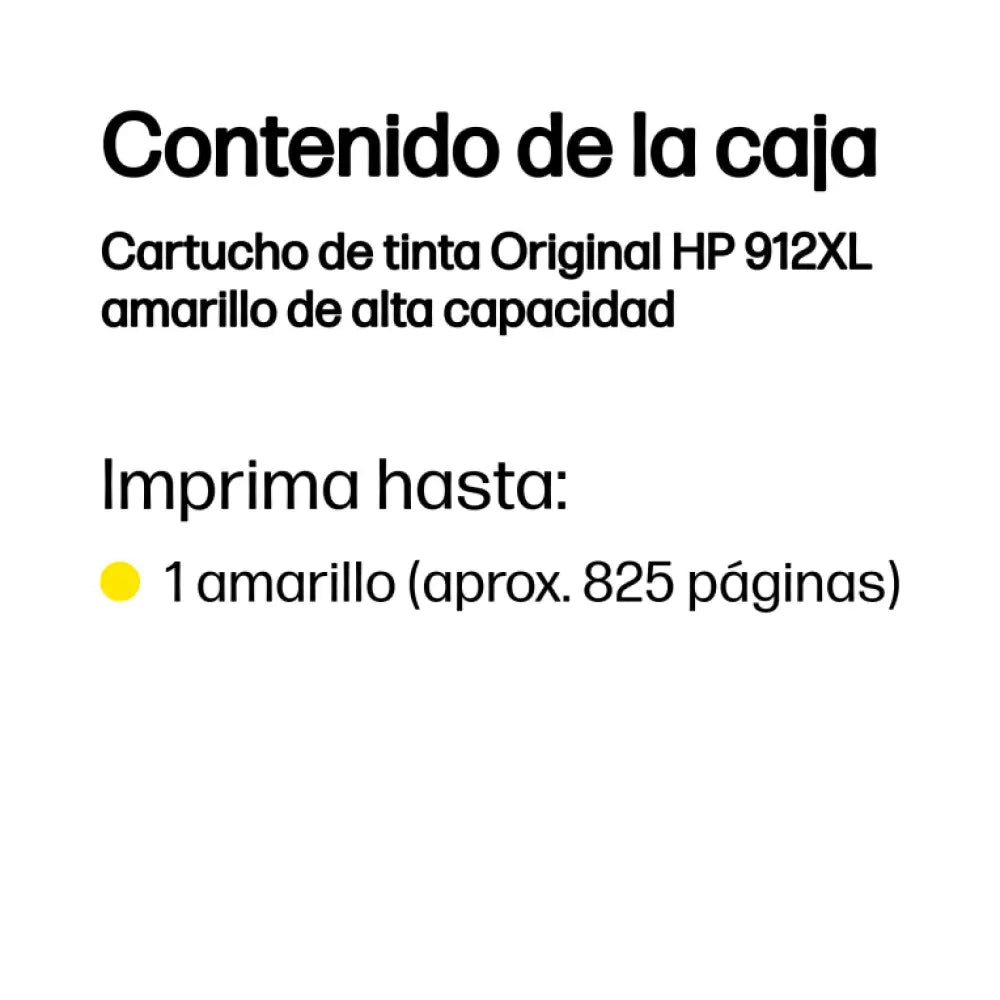 HP Cartucho de tinta Original 912XL amarillo de alta capacidad - detalle