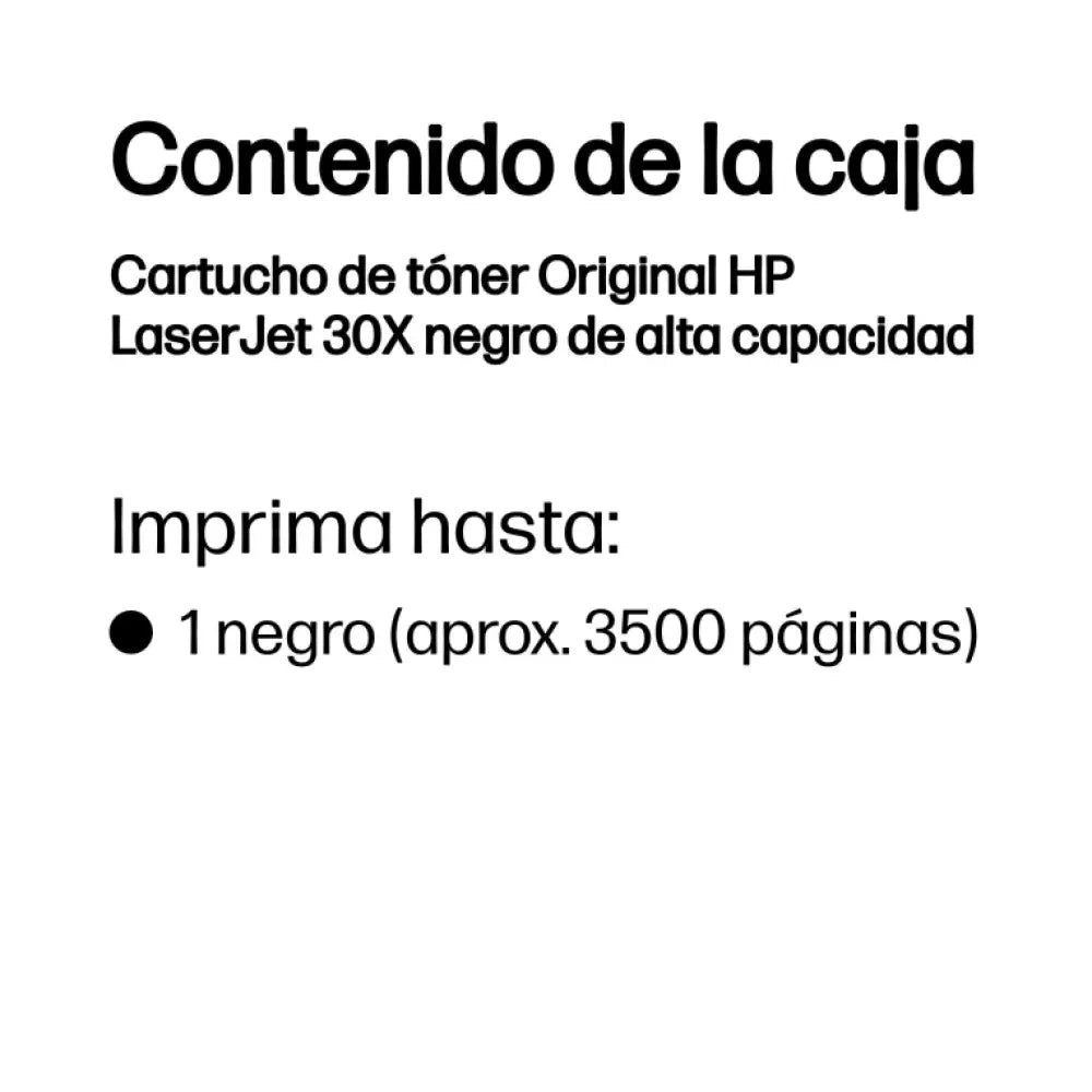 HP Cartucho de tóner Original LaserJet 30X negro de alta capacidad - detalle