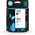 Cartuchos de tinta original HP Multipack 305 en negro y color, compatibles para impresoras HP.