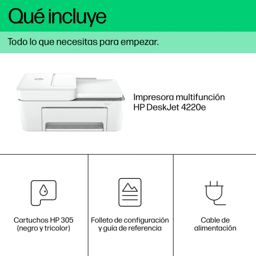 HP DeskJet 4220e Inalámbrico All-in-One Color Impresora. Instant Ink; Fotocopiadora. escáner - detalle