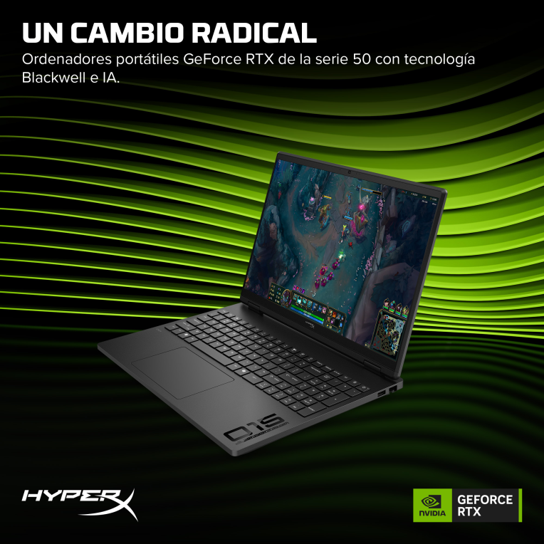 HP HyperX OMEN 15 inch Gaming Laptop PC 15-gb0016ns AMD Ryzen™ 7 260 38,9 cm (15.3") 2K 24 GB DDR5-SDRAM NVIDIA GeForce RTX 5060 Wi-Fi 6 (802.11ax) FreeDOS AI PC Negro - detalle