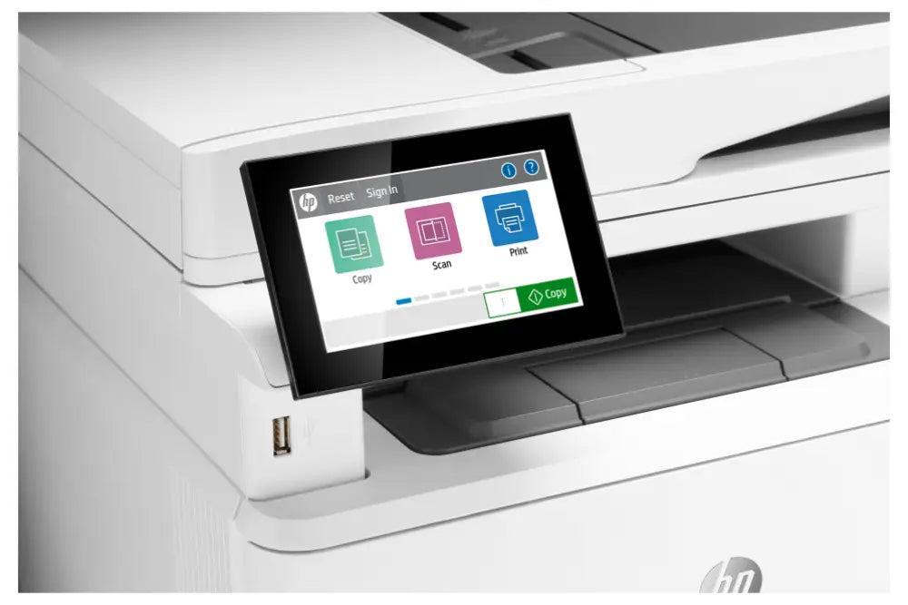 HP LaserJet Enterprise M430f Multifunction Blanco y negro Impresora. Solo Ethernet; Fotocopiadora. escáner - detalle