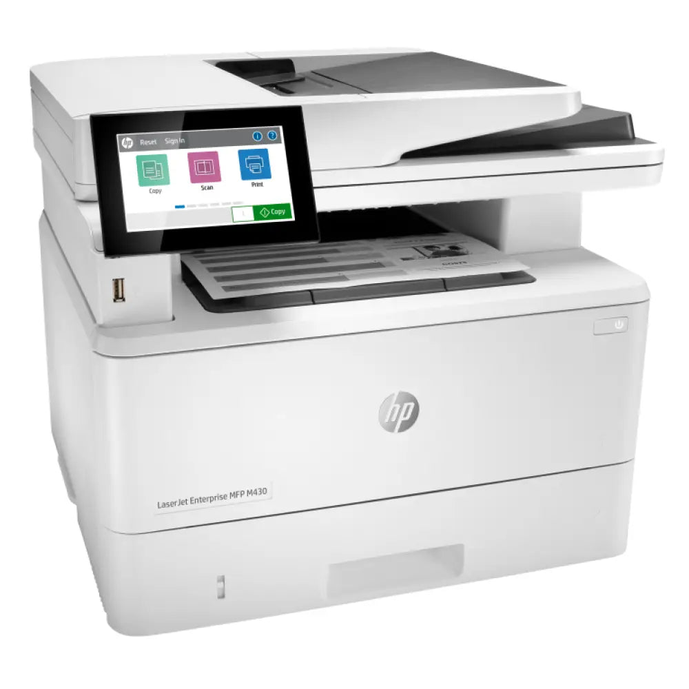 HP LaserJet Enterprise M430f Multifunction Blanco y negro Impresora. Solo Ethernet; Fotocopiadora. escáner - detalle