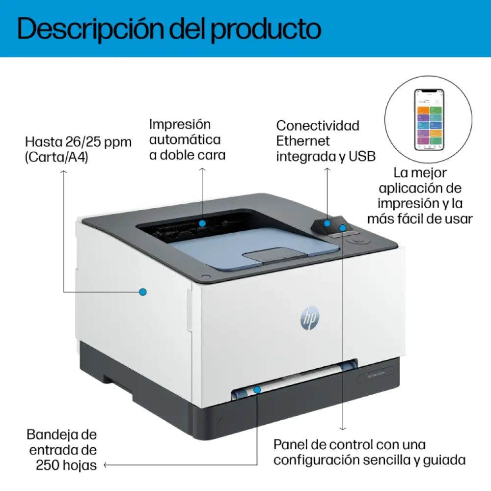 HP LaserJet Pro 3202dn Color Impresora. Solo Ethernet; A doble cara - detalle