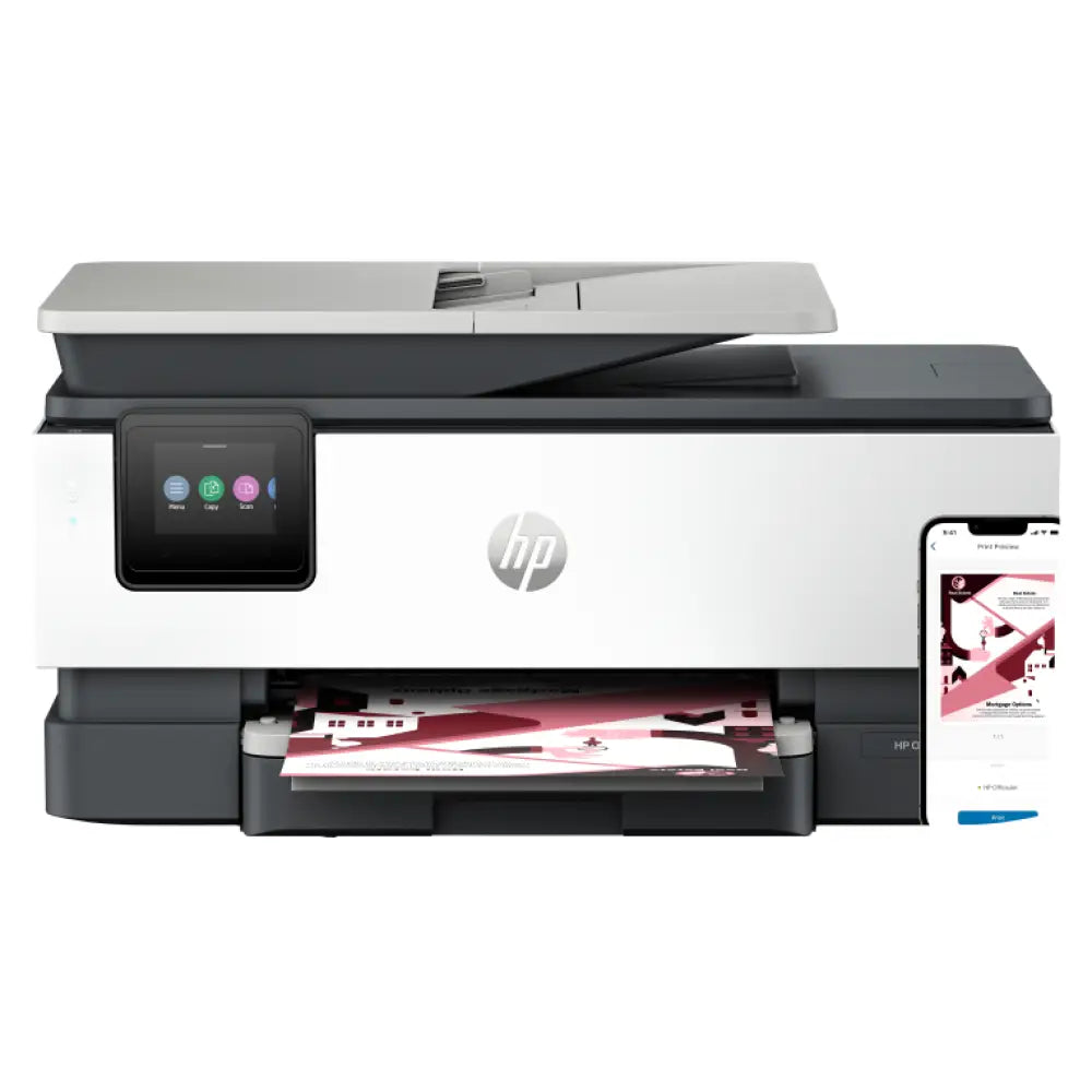 Impresora multifunción inalámbrica HP OfficeJet Pro 8122e en color, con función de impresión a doble cara y servicio Instant Ink.