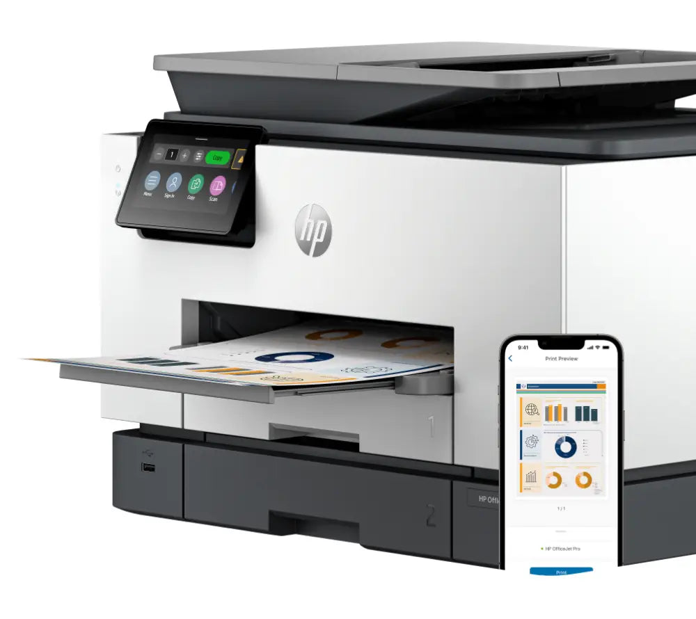 HP OfficeJet Pro 9130b Inalámbrico All-in-One Color Impresora. Impresión a doble cara; Copiadora y escáner - detalle