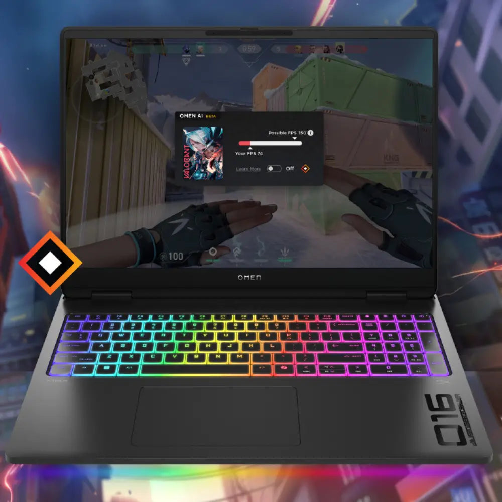 HP OMEN MAX Gaming Laptop 16-ah0038ns Intel Core Ultra 7 255HX Portátil 40.6 cm (16") WQXGA 32 GB DDR5-SDRAM NVIDIA GeForce RTX 5070 Ti Wi-Fi 7 (802.11be) FreeDOS AI PC Negro - detalle