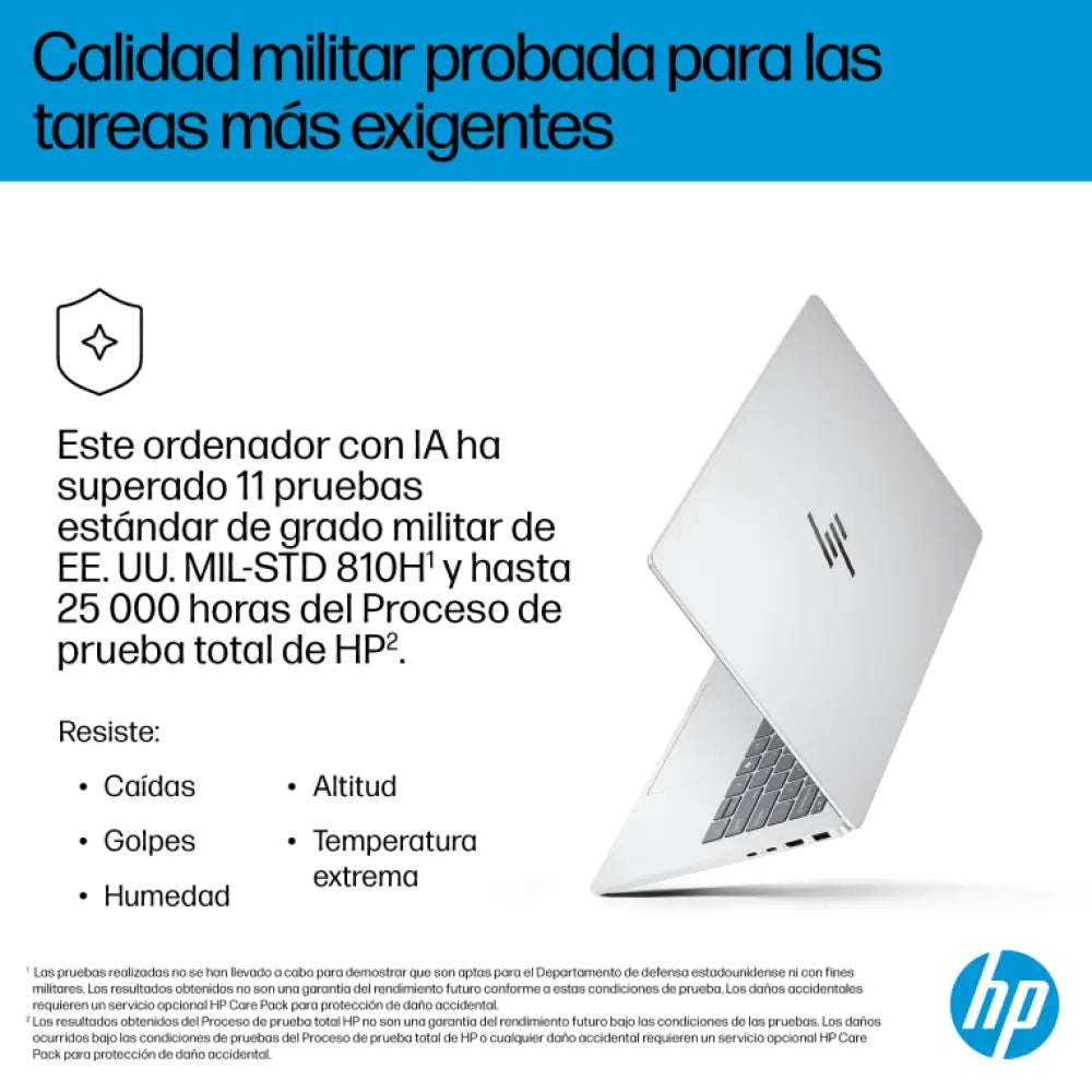HP OmniBook 7 AI 14-fr0011ns Intel Core Ultra 5 225U Portátil 35.6 cm (14") 2K 16 GB LPDDR5-SDRAM 1 TB SSD Wi-Fi 7 (802.11be) Windows 11 Home AI PC Plata - detalle