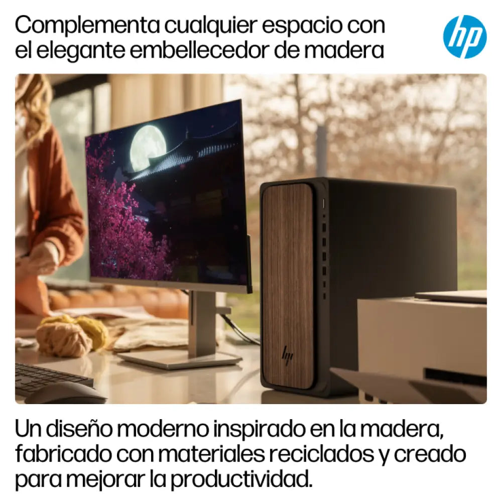 HP OmniDesk AI M03-0016ns PC Intel Core Ultra 5 225 16 GB DDR5-SDRAM 1 TB SSD Windows 11 Home Torre AI PC Madera - detalle