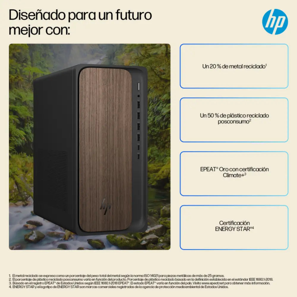 HP OmniDesk AI M03-0016ns PC Intel Core Ultra 5 225 16 GB DDR5-SDRAM 1 TB SSD Windows 11 Home Torre AI PC Madera - detalle