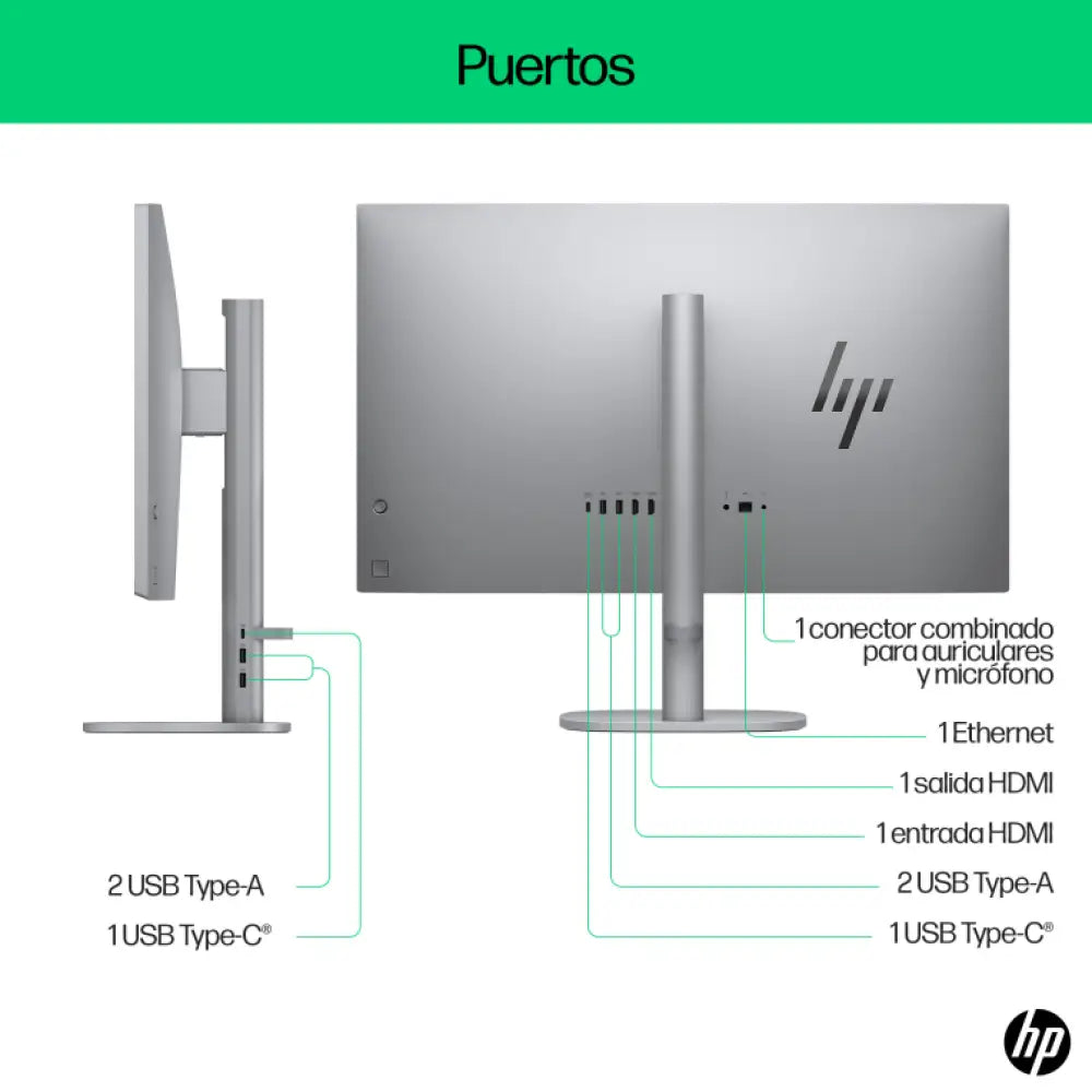 HP OmniStudio X 27-cs0015ns PC Intel Core Ultra 5 125H 68.6 cm (27") 1920 x 1080 Pixeles PC todo en uno 16 GB DDR5-SDRAM 512 GB SSD Windows 11 Home Wi-Fi 7 (802.11be) Plata - detalle
