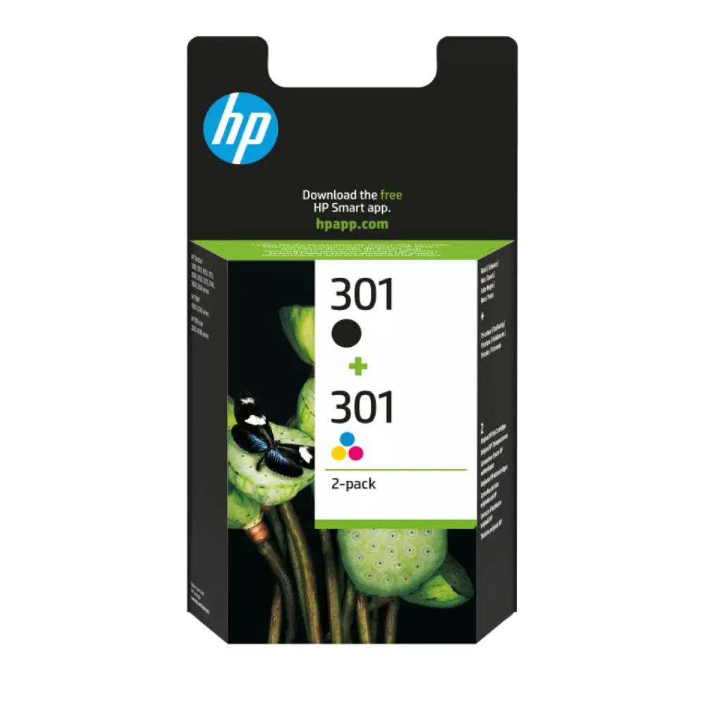 HP Pack de ahorro de 2 cartuchos de tinta original 301 negro/Tri-color