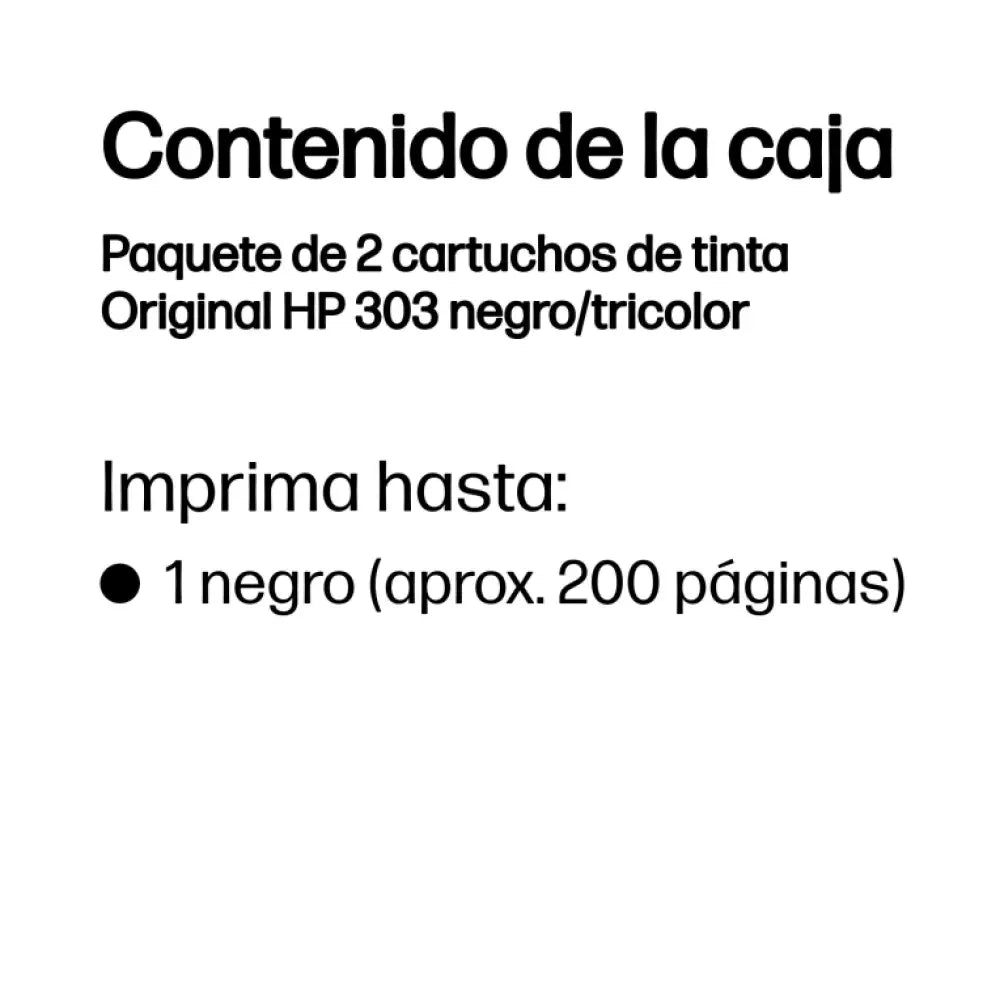 HP Paquete de 2 cartuchos de tinta Original 303 negro/tricolor - detalle