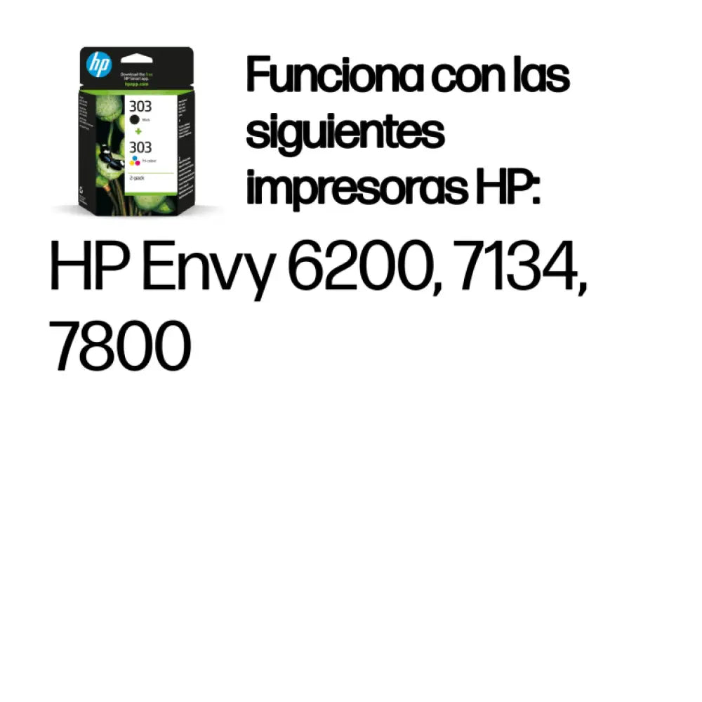 HP Paquete de 2 cartuchos de tinta Original 303 negro/tricolor - detalle